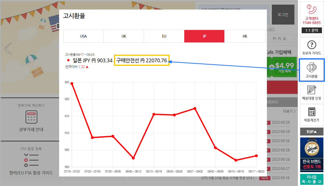 지니집 고시환율